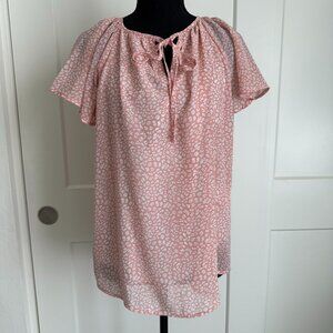 Women's Cap Sleeve Lined Peach Blouse Sz M